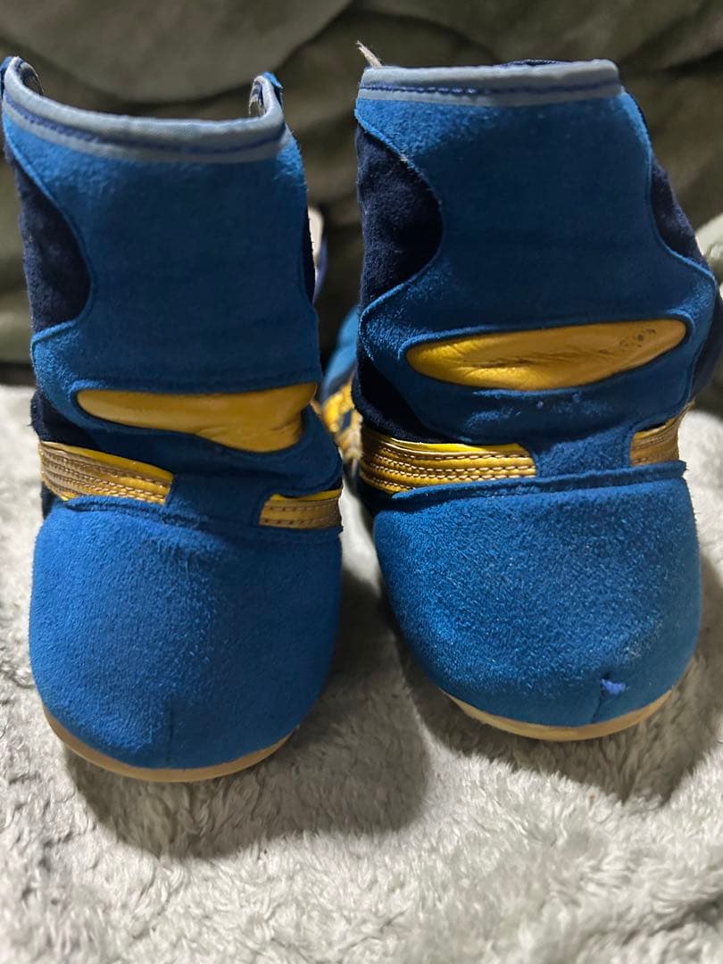 レスリング,ボクシング シューズ オーダー 青/黒/金