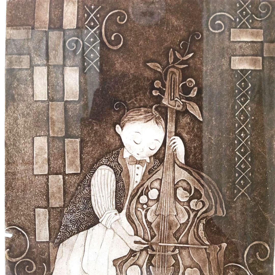 美品 逸見亜古「演奏会へようこそⅡ」 銅版画 希少限定 直筆サイン入り