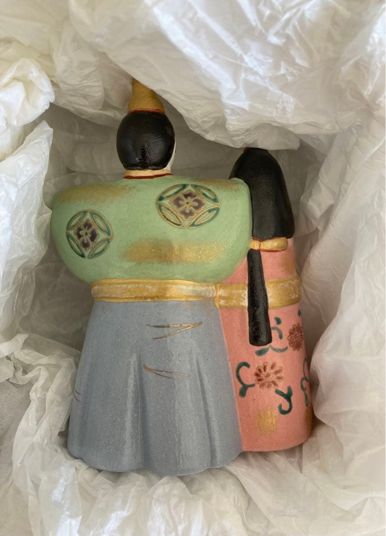 京都・楽焼　みやび雛　敷板・屏風付 吉村楽入