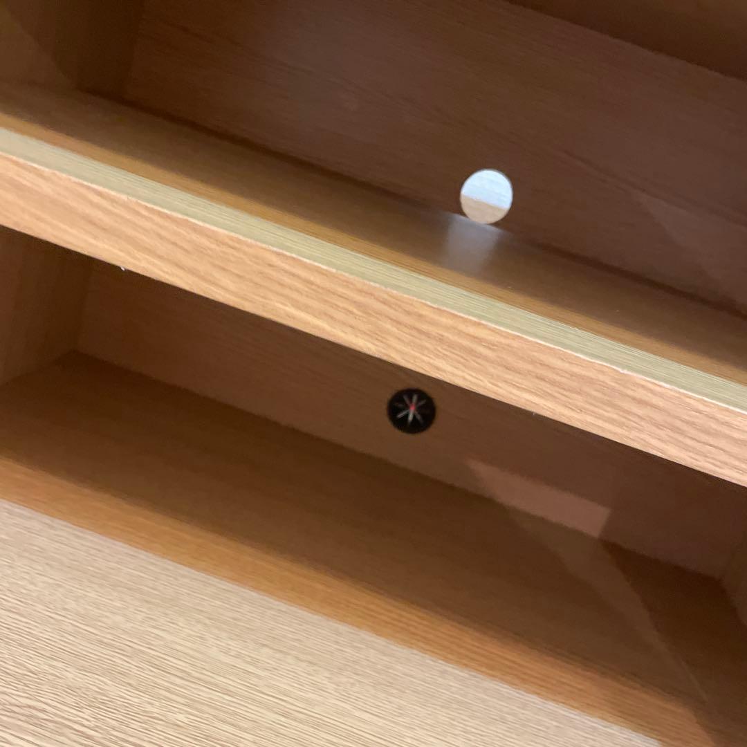 音*人様 無印良品 ナチュラルウッド テレビ台 ガラス扉付き　使用感あり