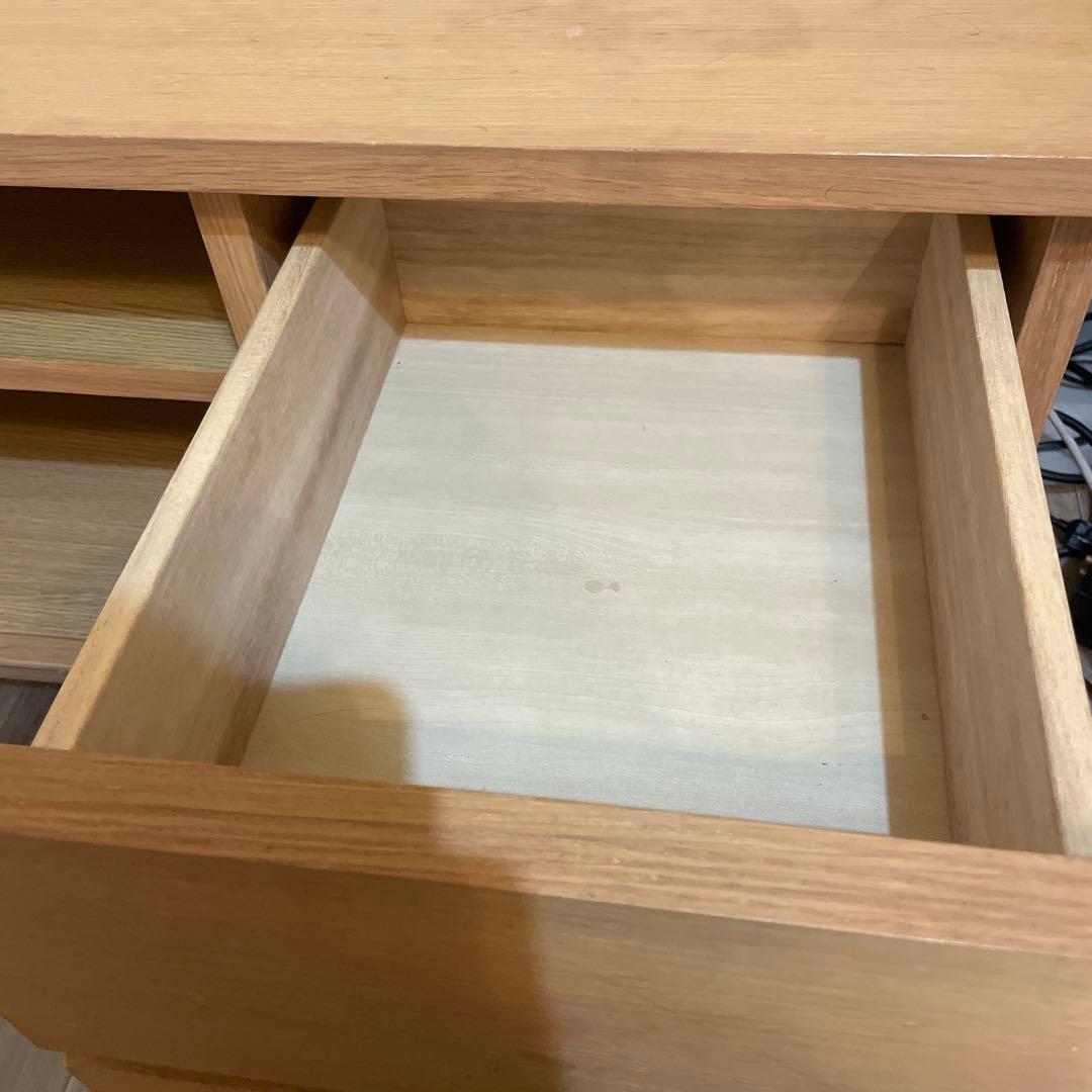 音*人様 無印良品 ナチュラルウッド テレビ台 ガラス扉付き　使用感あり