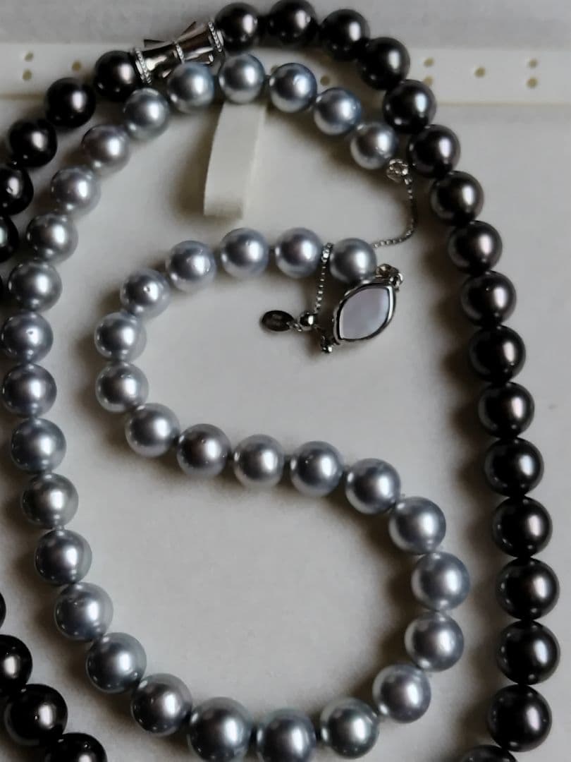 黒蝶真珠シルバーグレーの、ネックレス
