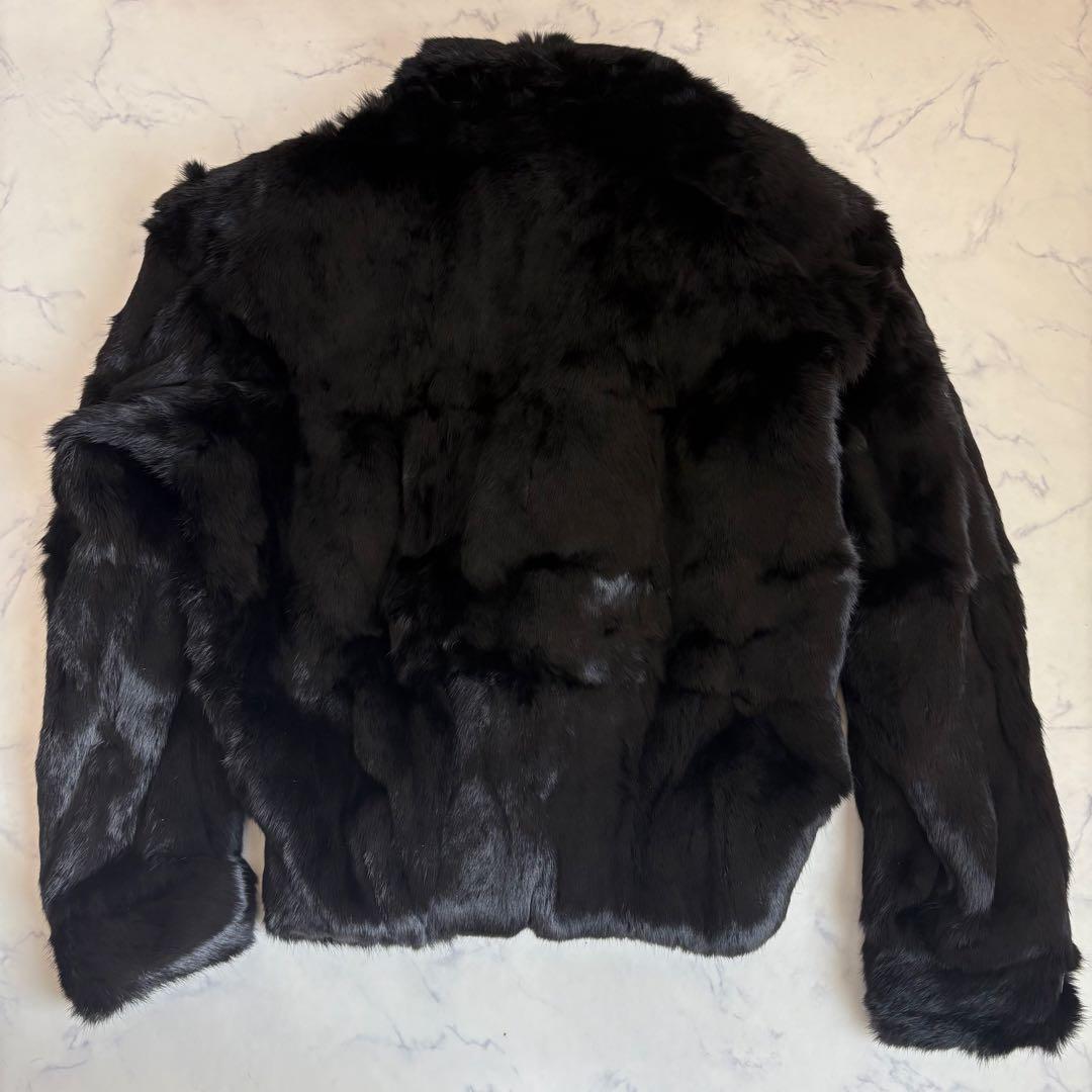 【本毛皮】希少なメンズ毛皮コート サイズ XLダブル 黒 リアルファー