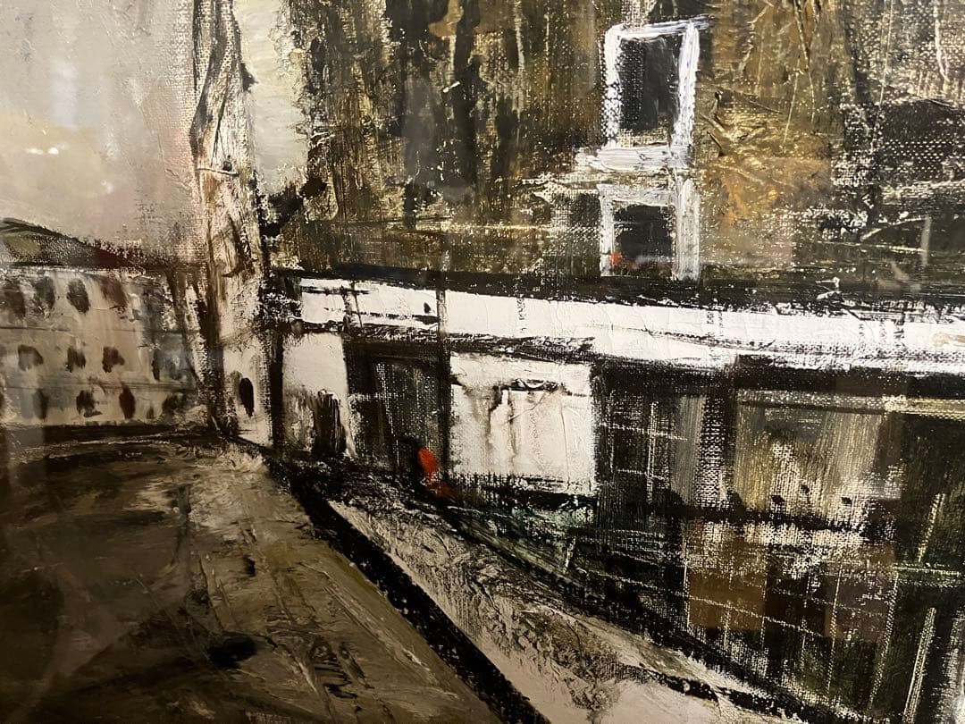 油絵 「街角」小松明