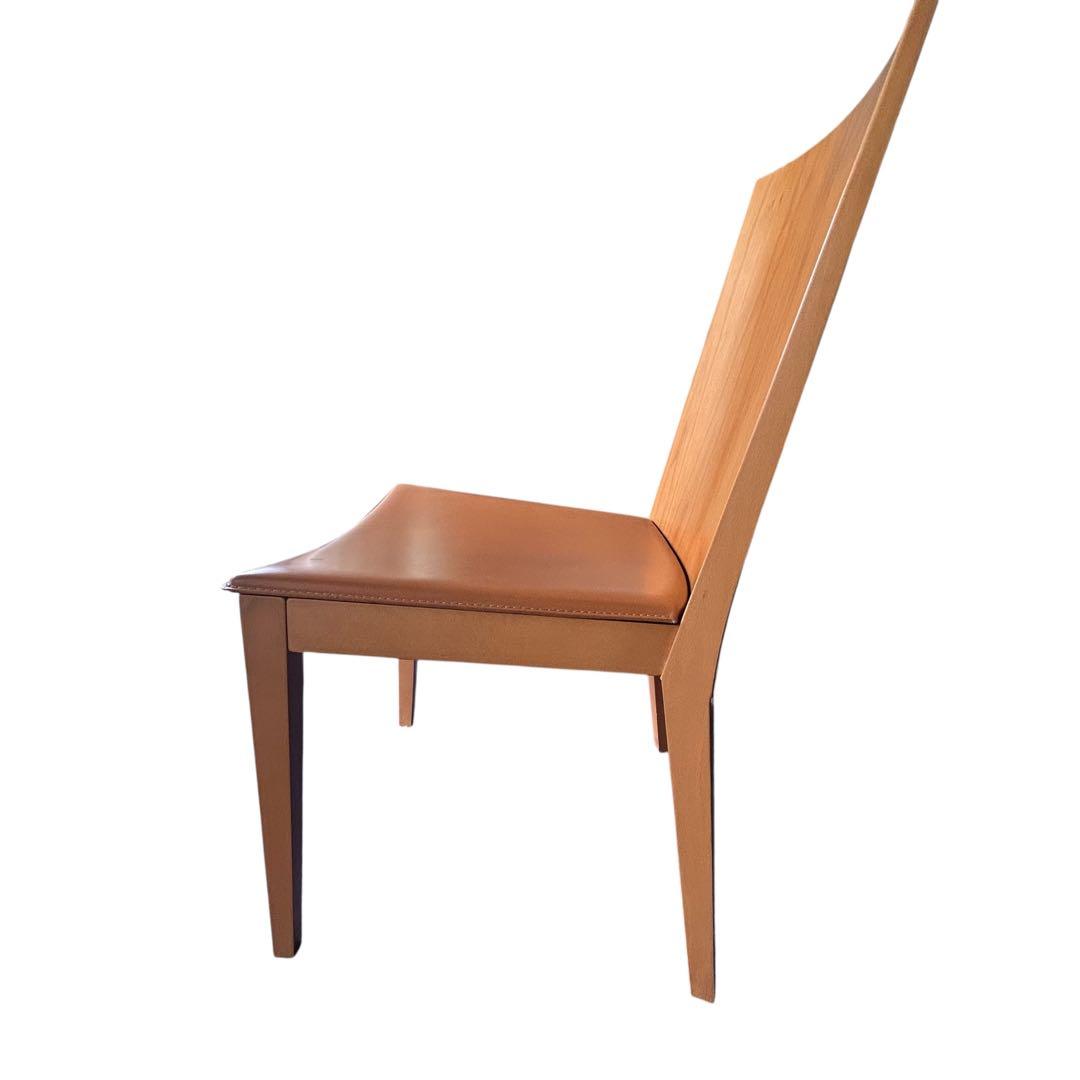 NCalligarisカリガリスダイニングチェア1脚 暖かい木目本革タン