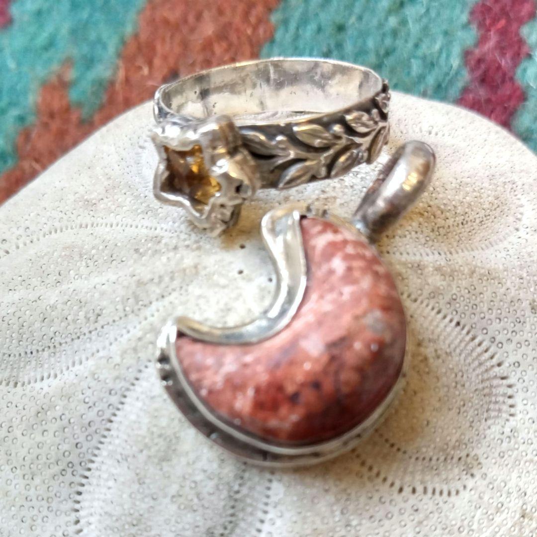 Sally　三日月ペンダント　星リングセット