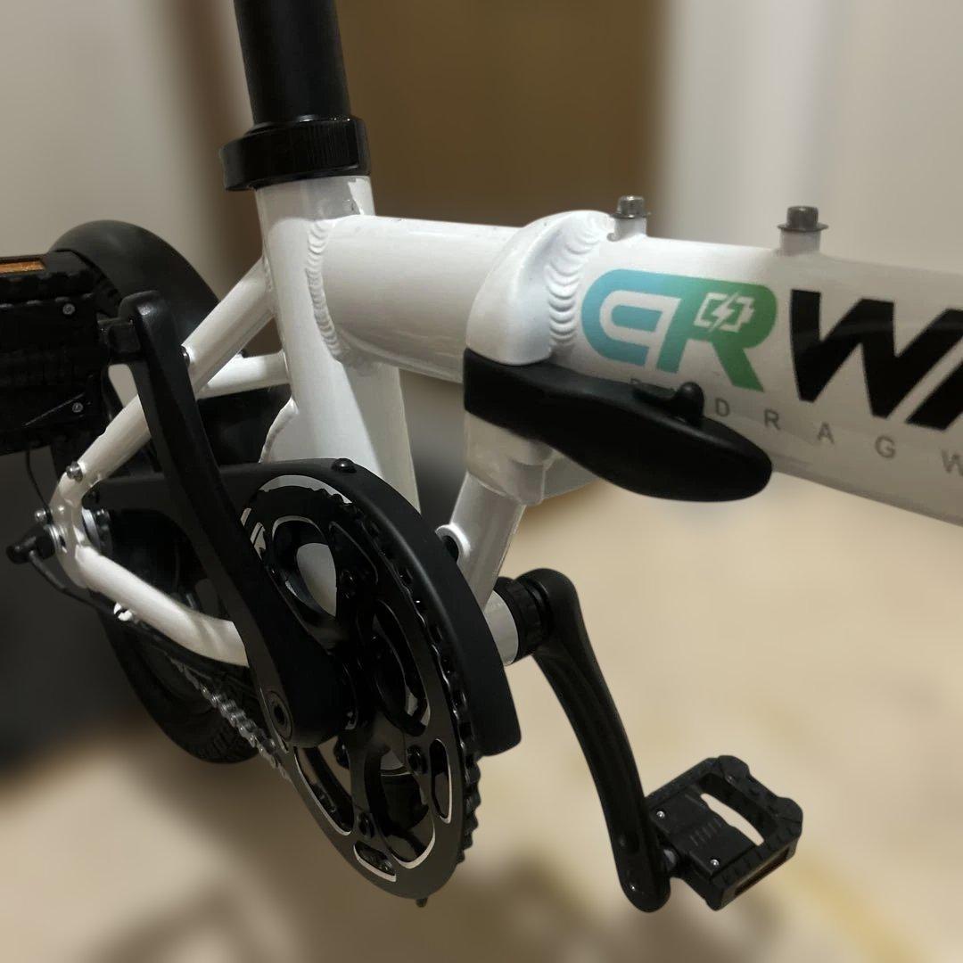 R*t様 CRWAY 折りたたみ自転車 ホワイト 前カゴ付き