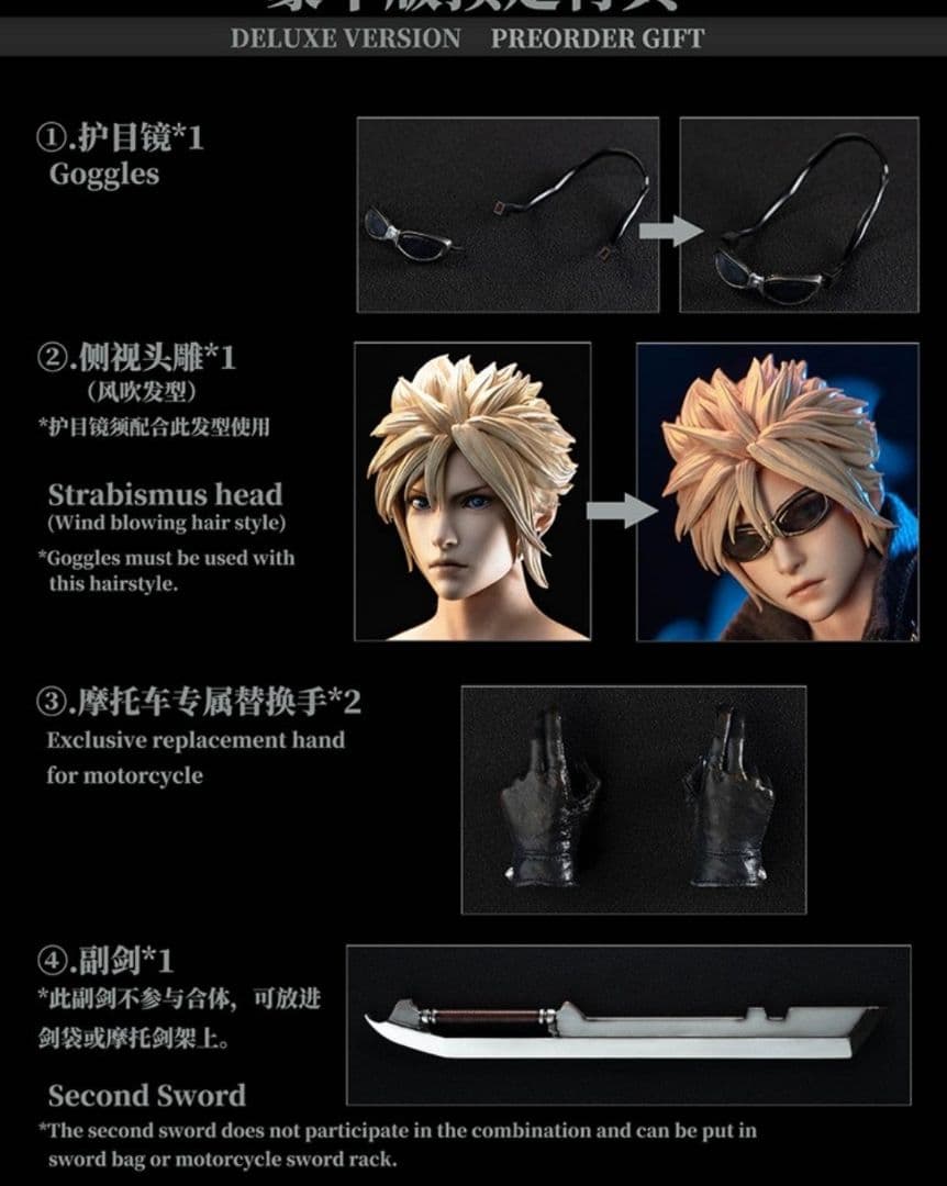 1/6　クラウド＆フェンリル　アクションフィギュア　ファイナルファンタジー