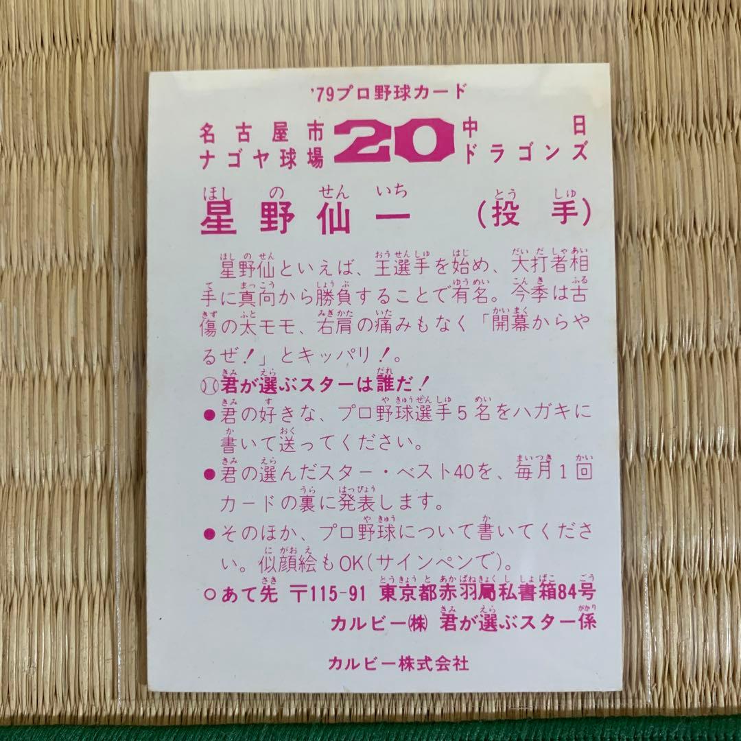 カルビープロ野球カード1979年中日ドラゴンズ星野仙一
