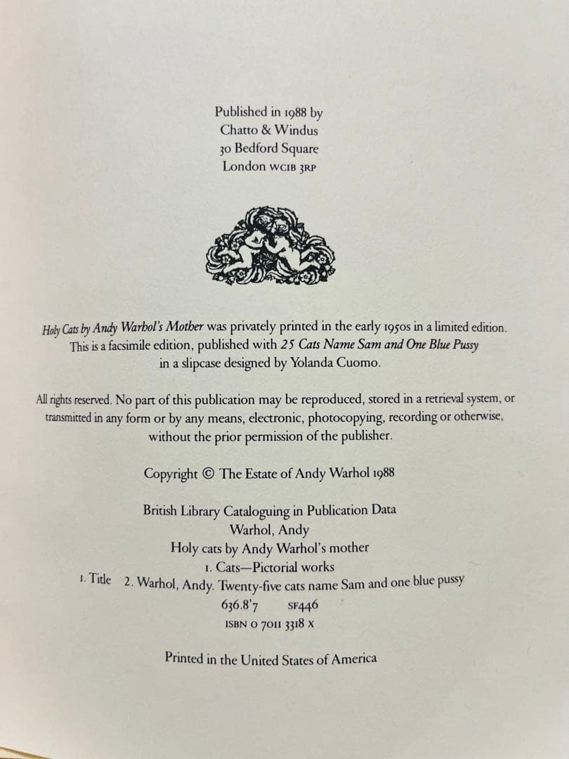 アンディーウォーホル 25 Cats / Holy Cats 2冊セット