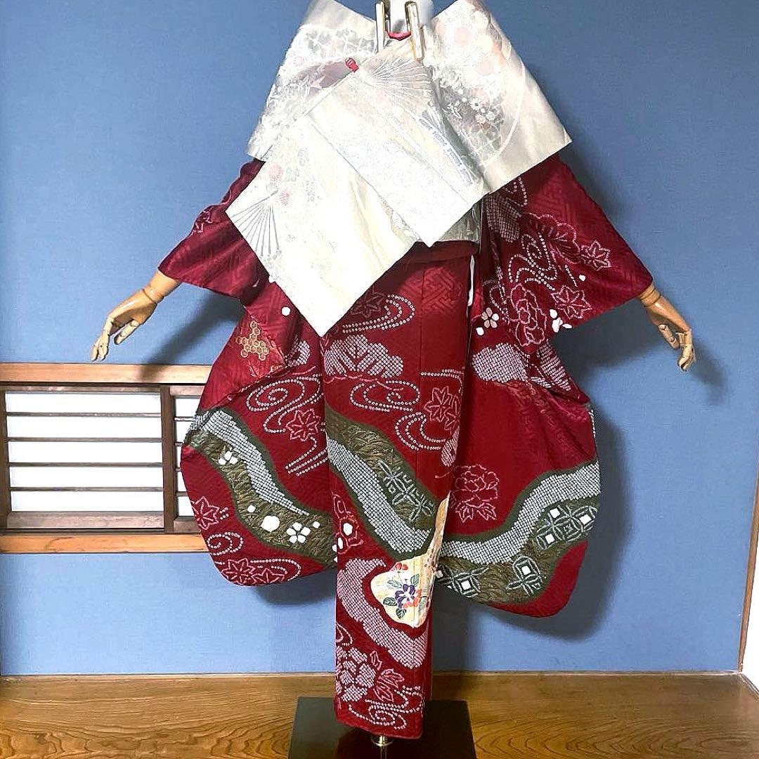 振袖フルセット　手絞り　手描き友禅　染分け　成人式振袖　振袖　良家のお嬢様