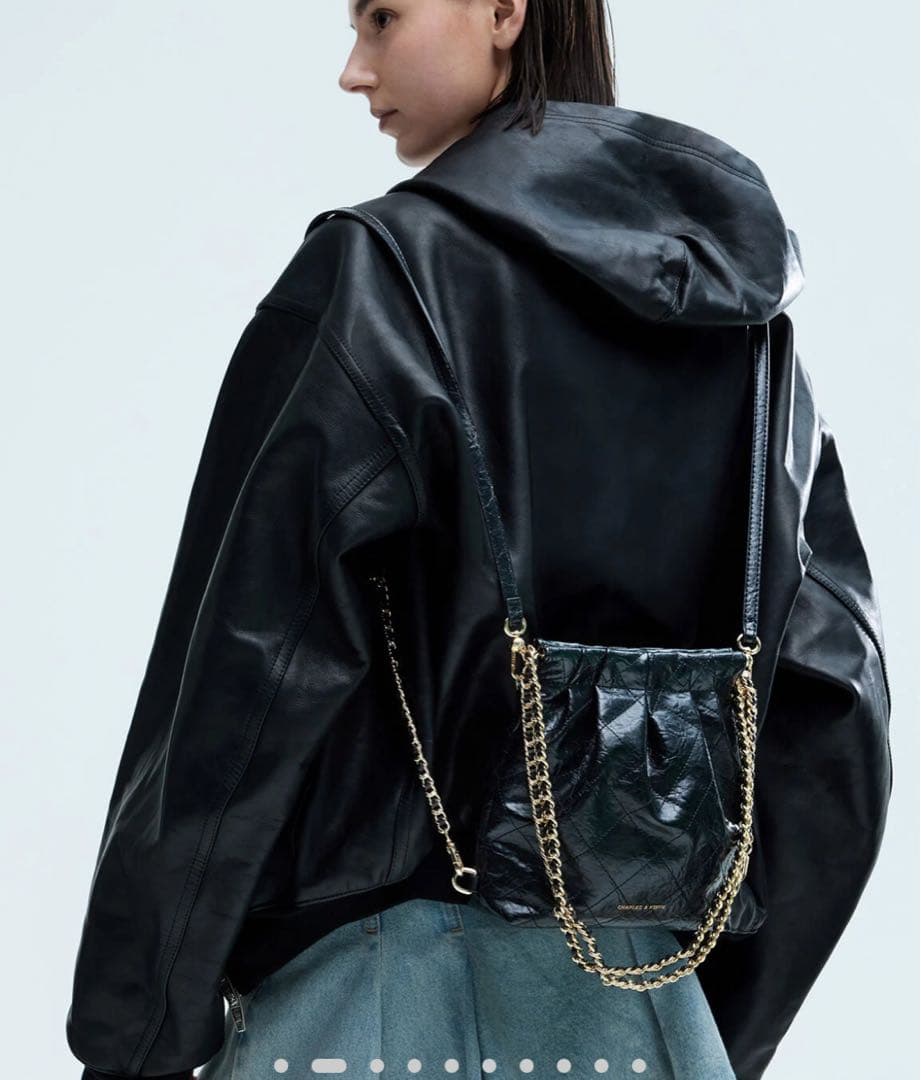 CHARLES & KEITH Duo ショルダーバッグ ブラック