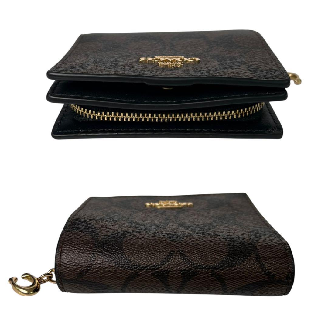 【未使用品】コーチ COACH 二つ折り財布 ブラウン ウォレット 財布　小銭