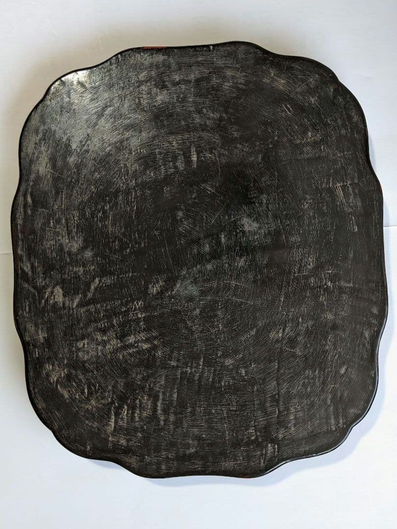 ♦中国 古玩 古美術 堆朱 彫漆 牡丹文 盆 盤 飾り茶道具 骨董品アンティーク