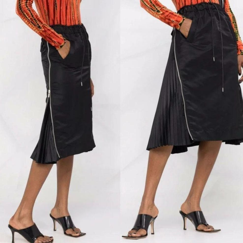 sacai サイドプリーツ MA-1 スカートNylon Twill Skirt