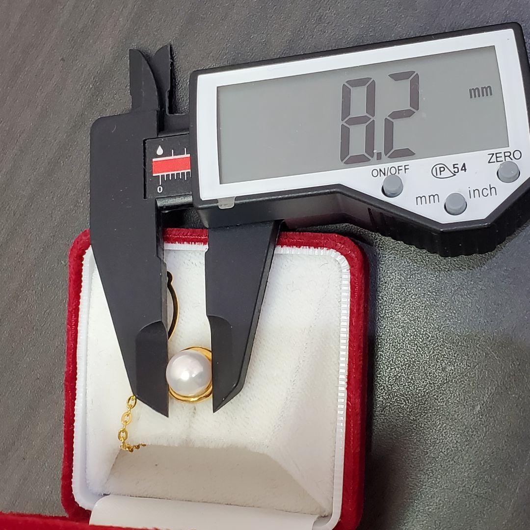 K18 あこや本真珠　8.2mm珠　タイピン　ラペルピン　タイタック