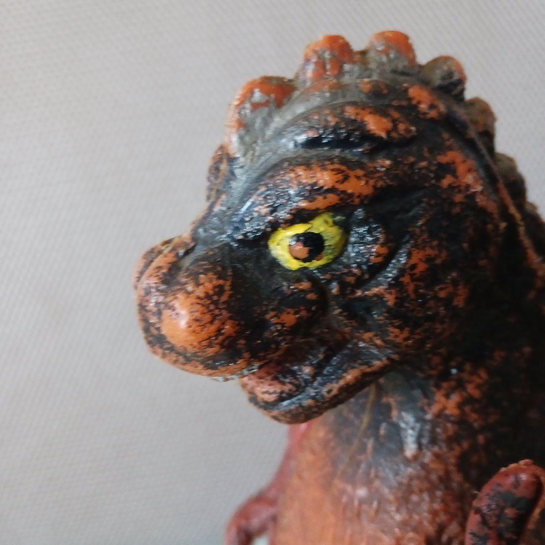 昭和 当時物 ゴジラ フィギュア 約33cm 茶色 手足可動 無刻印 記名あり