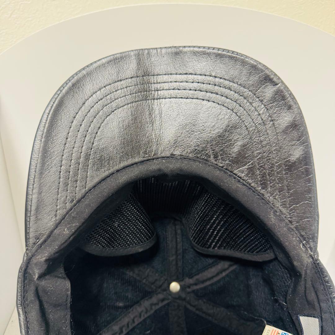 GAP レザーキャップ ブラック ビンテージ 90s 80s