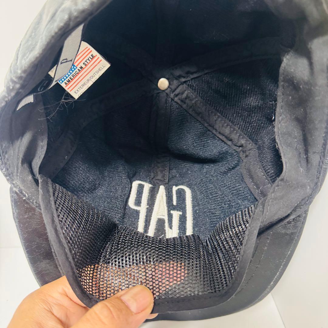 GAP レザーキャップ ブラック ビンテージ 90s 80s