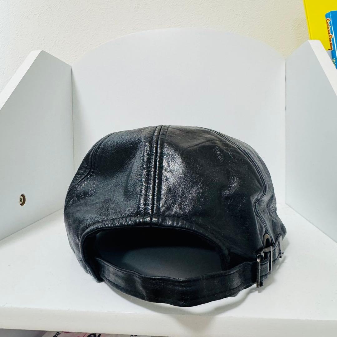 GAP レザーキャップ ブラック ビンテージ 90s 80s
