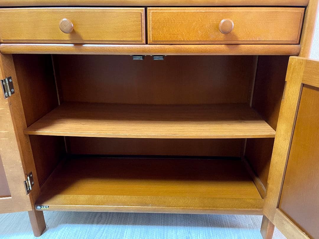 オールドカリモク　ラタン　電話台　FAX台　キャビネット