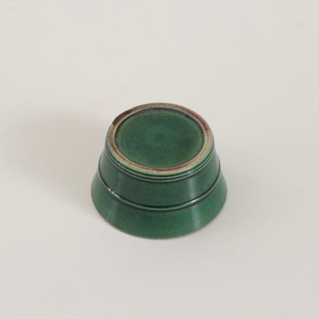 珉平焼 緑釉 半筒 盃 ぐい呑み 酒器 ちょこ 古美術 古道具 アンティーク