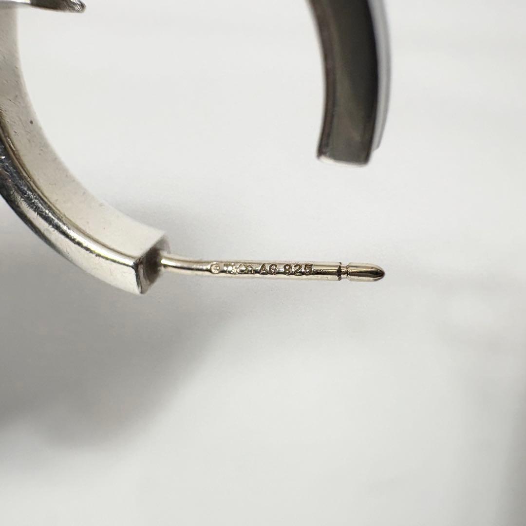 ティファニー　ナロー　フープピアス　1837 シルバー925 ミディアム　両耳.