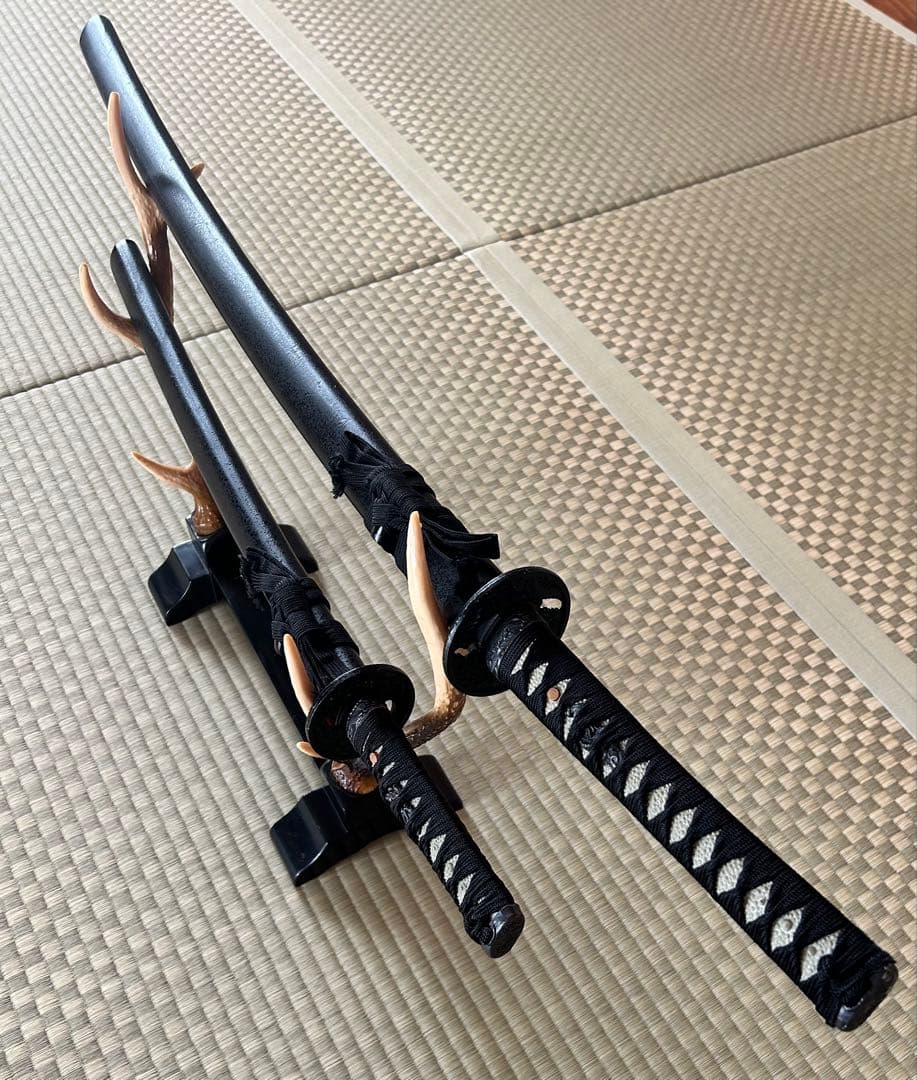 模造刀 日本刀と刀掛けセット 3点セット 居合道 ✨️鹿の角