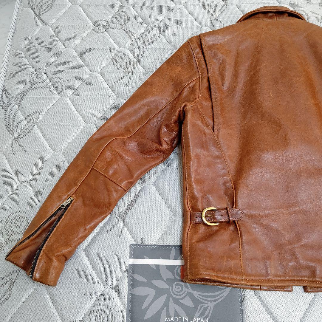 VANSON バンソン ENF エンフィールド 茶 36 ライダース 革ジャン