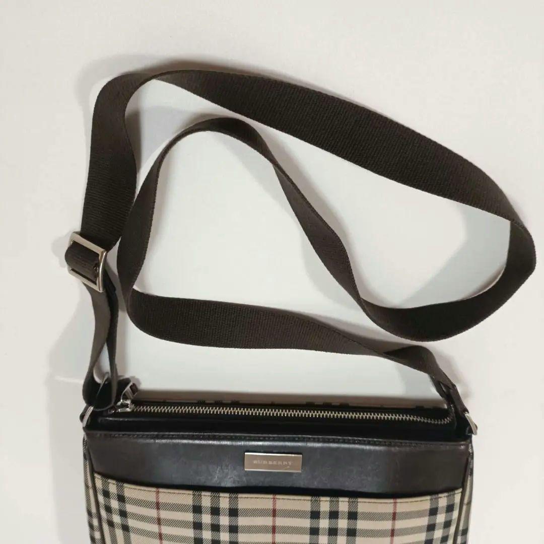 【美品】BURBERRY 人気 ノバチェック ショルダーバッグ キャンバスレザー