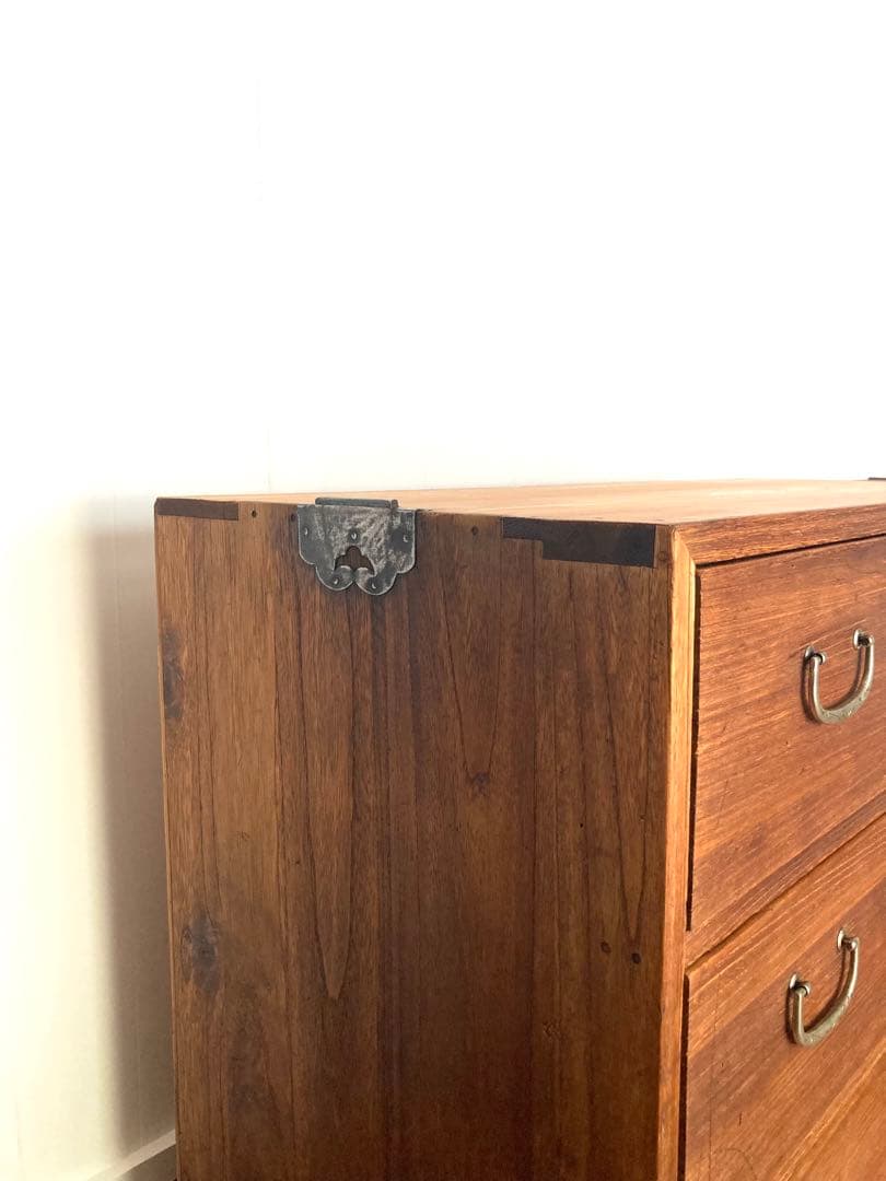 【メンテ済】アンティークの収納棚　ローボード　テレビ台　総桐　引出し3杯