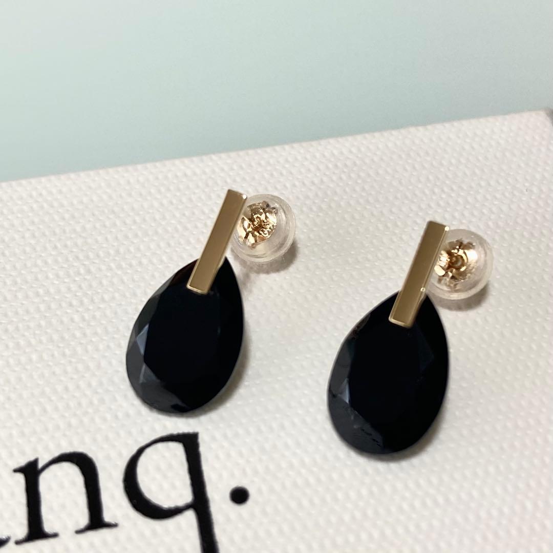 anq. K10 オニキス ピアス モード 現行品