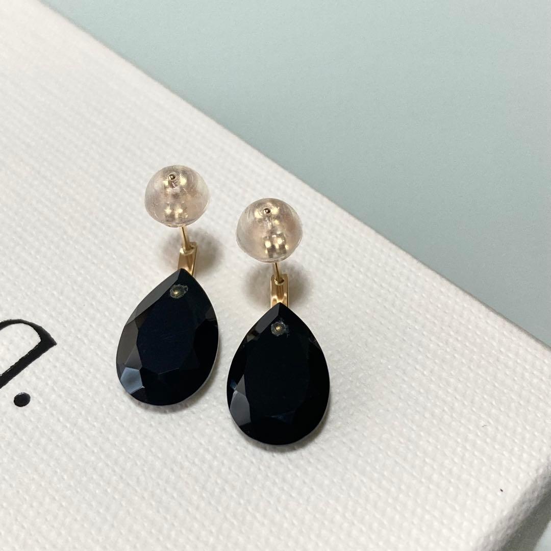 anq. K10 オニキス ピアス モード 現行品