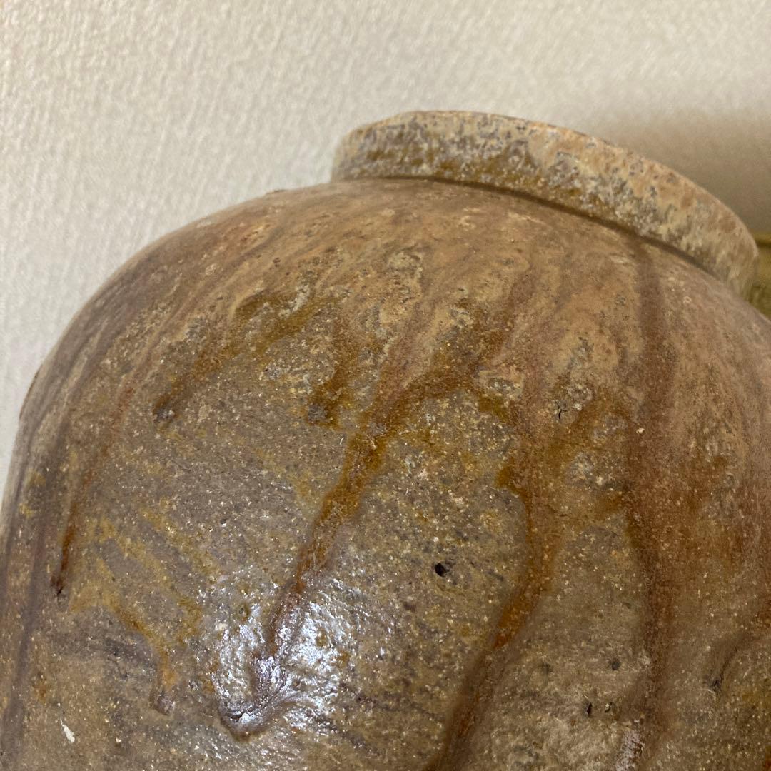 古壺　花瓶　飾り壺　大型〈検 常滑　信楽　三筋壺　自然釉　古越前　古丹波　種壺
