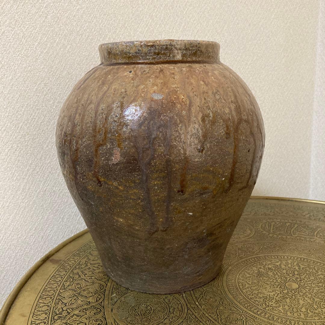 古壺　花瓶　飾り壺　大型〈検 常滑　信楽　三筋壺　自然釉　古越前　古丹波　種壺
