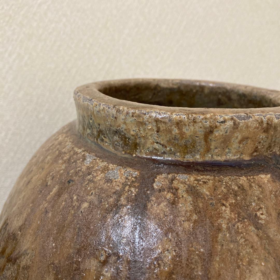 古壺　花瓶　飾り壺　大型〈検 常滑　信楽　三筋壺　自然釉　古越前　古丹波　種壺