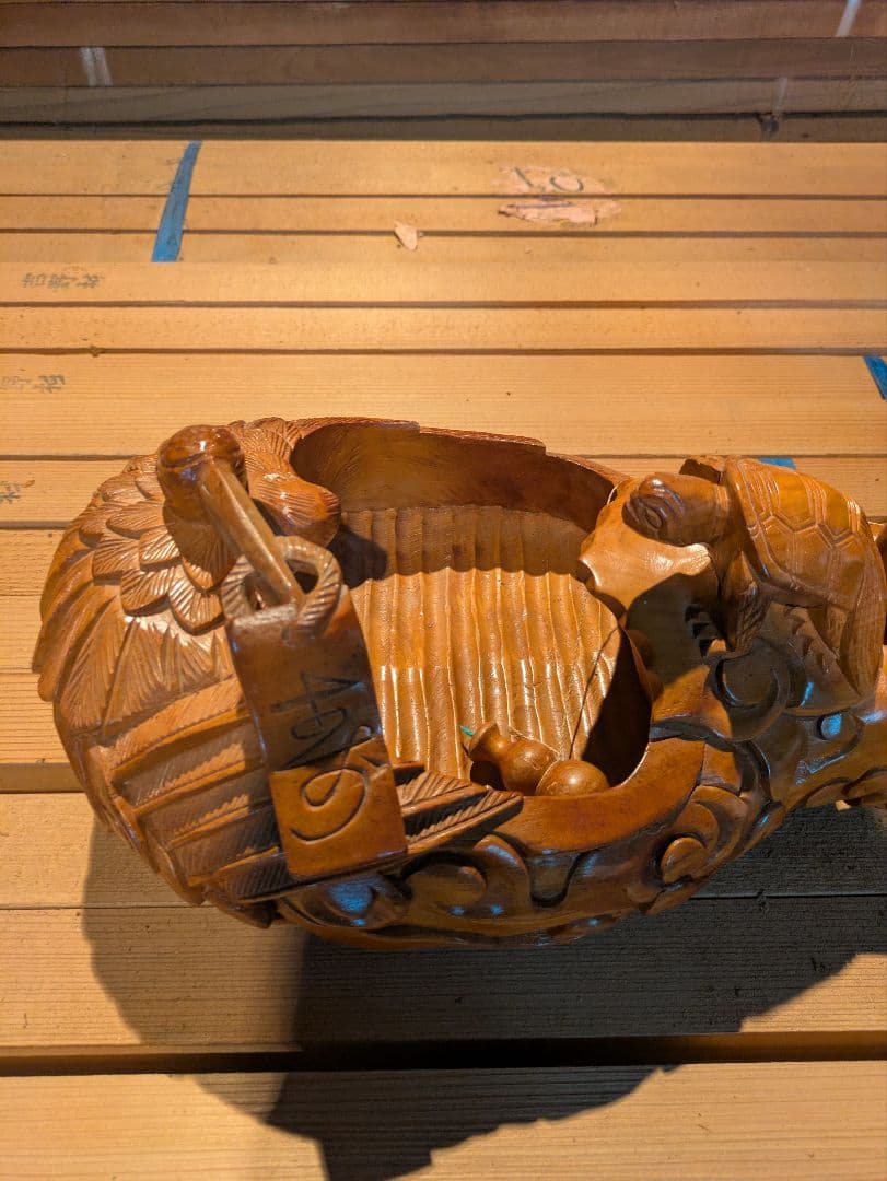 ぐ*ず様 木製墨壺工芸品