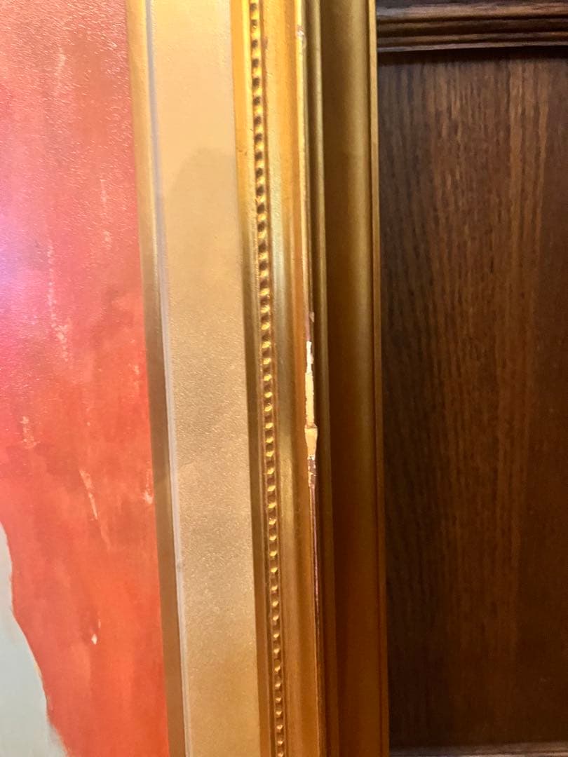 ⭕️ アルニー 白馬のペア サラブレッド 油彩画 金色フレーム