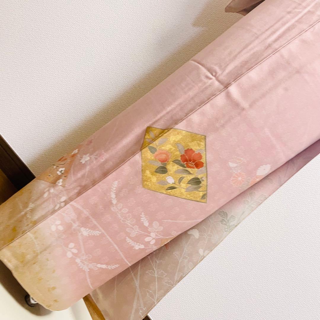 ピンク 友禅 4点 フルセット 訪問着 入学式 卒業式 入園式 春 秋 冬