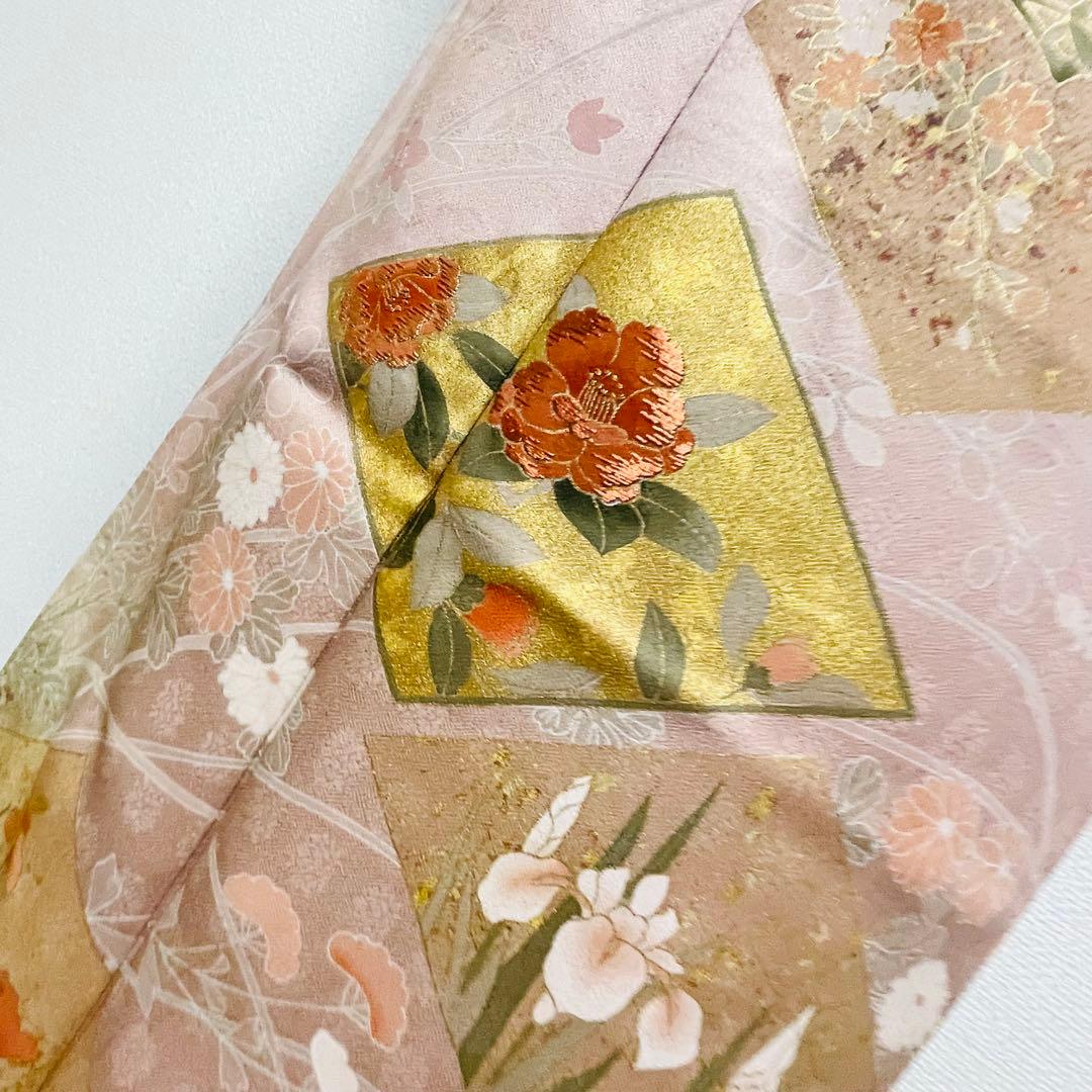 ピンク 友禅 4点 フルセット 訪問着 入学式 卒業式 入園式 春 秋 冬