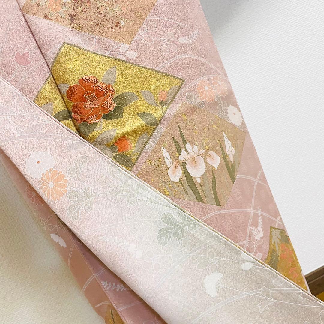 ピンク 友禅 4点 フルセット 訪問着 入学式 卒業式 入園式 春 秋 冬