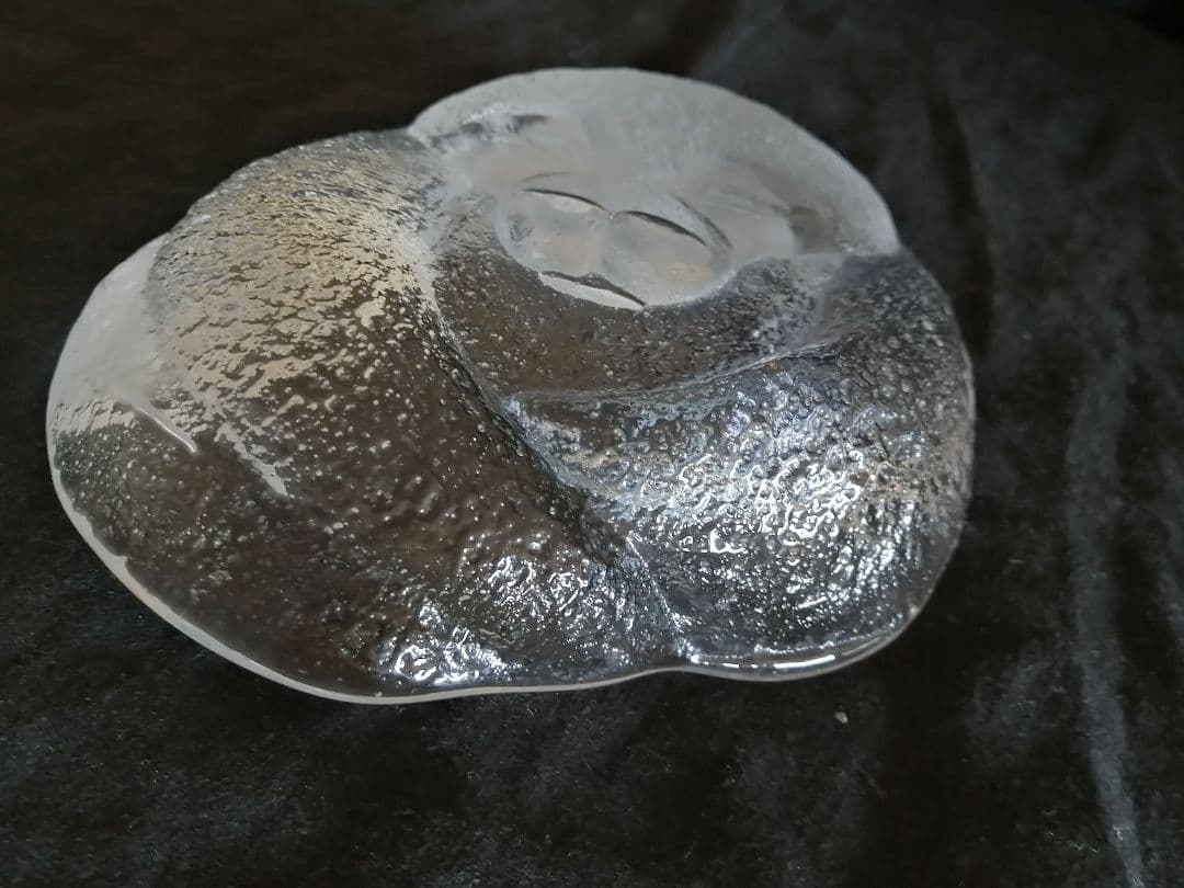 パンダ　ガラス細工トレイ　ガラス工芸品　レア品