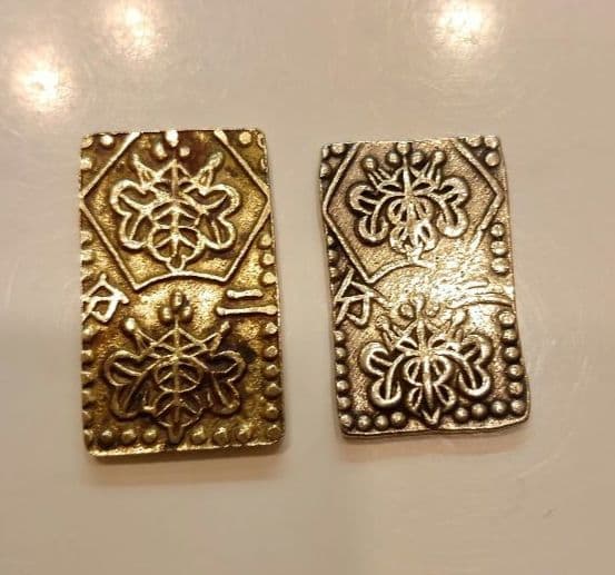 遺品整理 明治二分金、二分銀