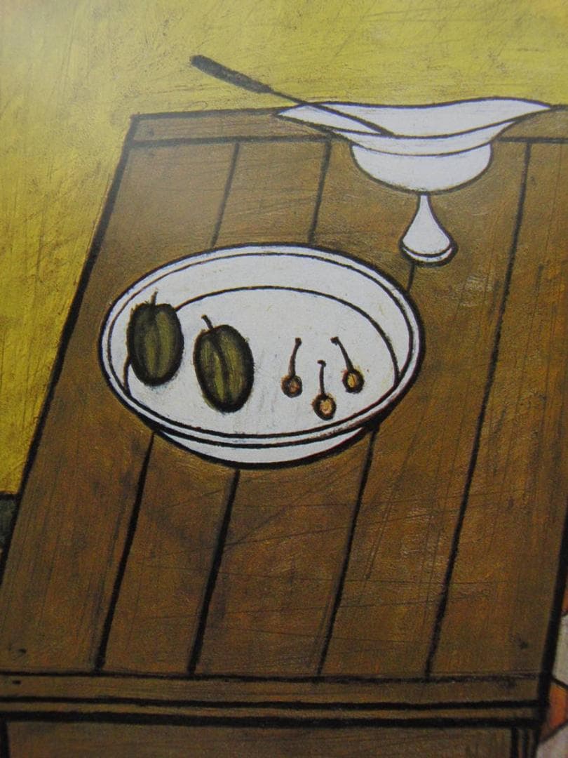 ベルナール・ビュッフェ、「Deux tables」、希少画集の額装画、人気作品