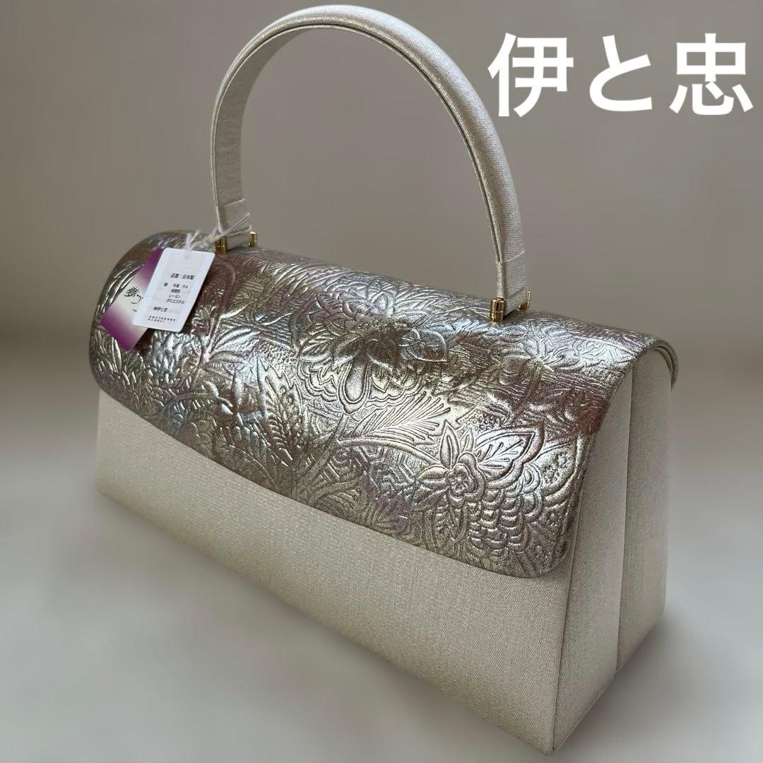 伊と忠 未使用タグ付き金彩クラフト 和装バッグ フォーマルバッグ 高品質