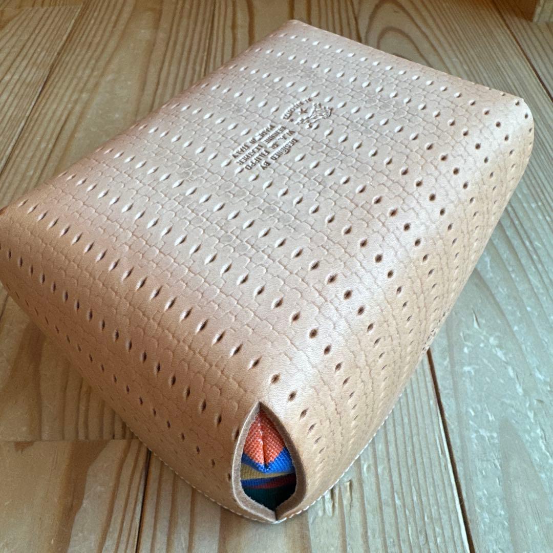 【新品】IL BISONTE レザーカゴマルチボックス マルチストライプ×ヌメ☆