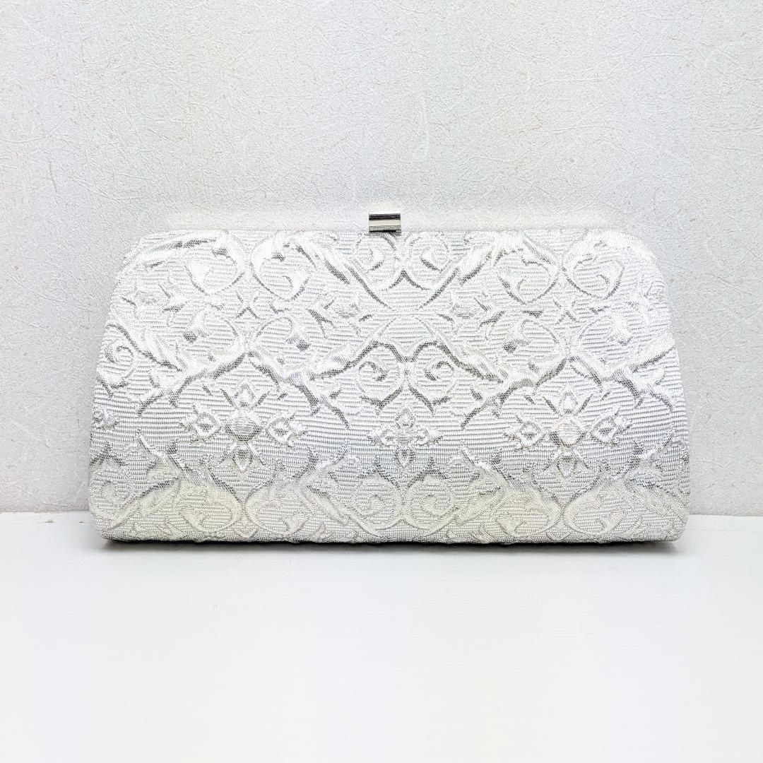 クラッチタイプ 草履バッグセット 銀 シルバー 帯地 フリーサイズ wrc