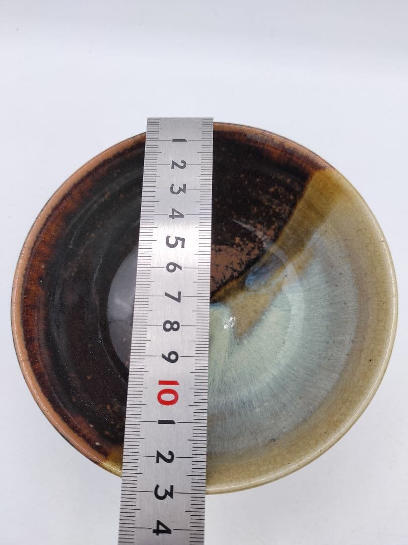 c489 茶碗 掛分 遠州七窯　膳所　淡海陽炎園 木箱 茶道具 古物