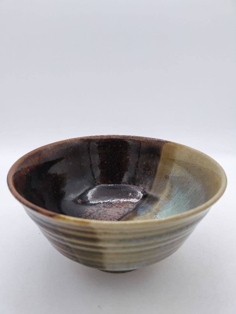 c489 茶碗 掛分 遠州七窯　膳所　淡海陽炎園 木箱 茶道具 古物