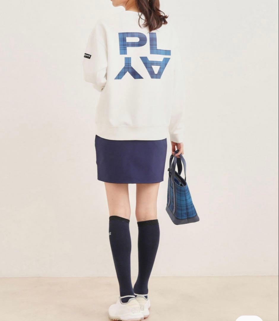 新品タグ付き　JUN&ROPE プレイド柄PLAYロゴ　プルオーバー　白　Ｌ